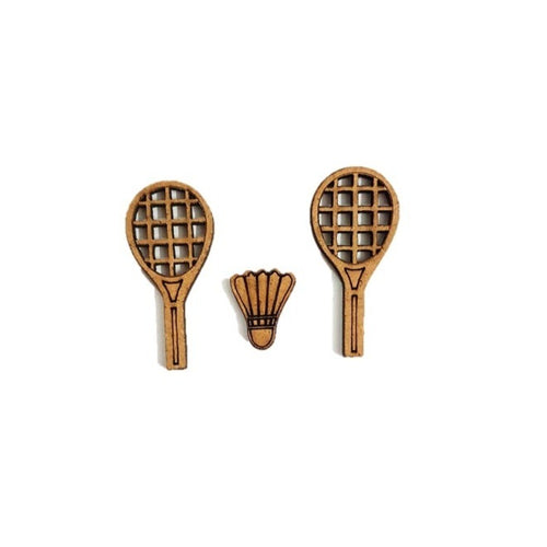 Laddu Gopal_Wooden_Toy Badminton Racket with Shuttle