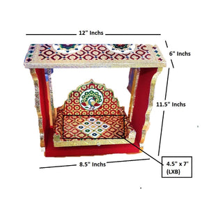 Meena Work Wood Jhula -Palana for laddu Gopal Size No. 4-6