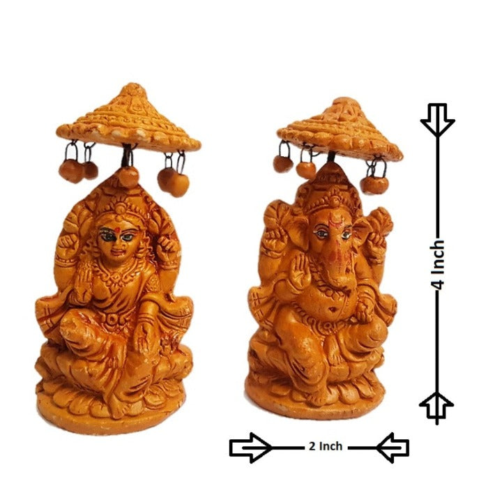 Lakshmi Ganesha Idol of Clay/Mitti/ Terracotta)_Made In India
