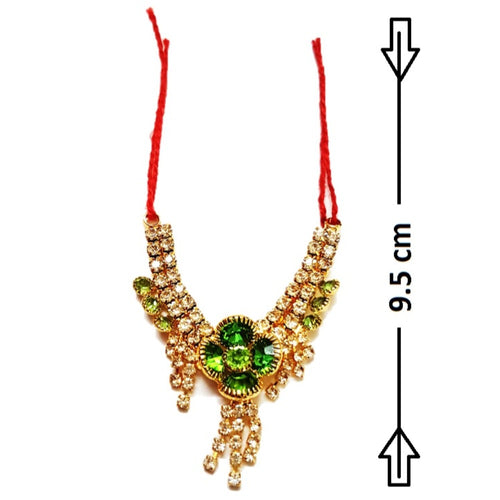 Laddu Gopal Dimond Necklace, Golden__Size 4-5
