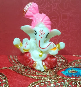 Cute Little Ganesha -  Pink Pagdi