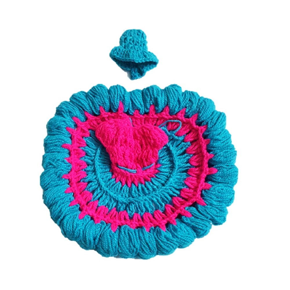 Laddu Gopal/Kanha Ji_Winter_ Poshak_With Cap _Crochet_ Poshak_Size No. 4-5_Random Color
