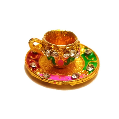 Laddu Gopal_Toy Cup Plate _Golden & Diamond_3L X 3 W cm